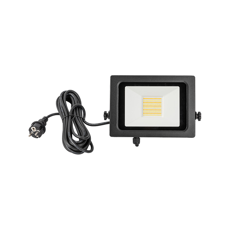 LD SERIES 10W 20W 30W 50W SMD2835 CHIP OUTDOOR FLOODLIGHT  3000K-4000K-6000K BLACK BODY ALUMINIUM with wire